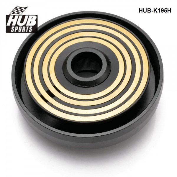 Trichtu Mount Steering Wheel Hub Adapter Kit – Black Aluminum For Mercedes Benz W123, W124, W126, 190E (21mm, 66 Gears)